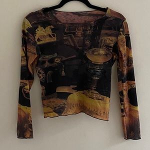 Mesh Golden Cafe Top JPG style